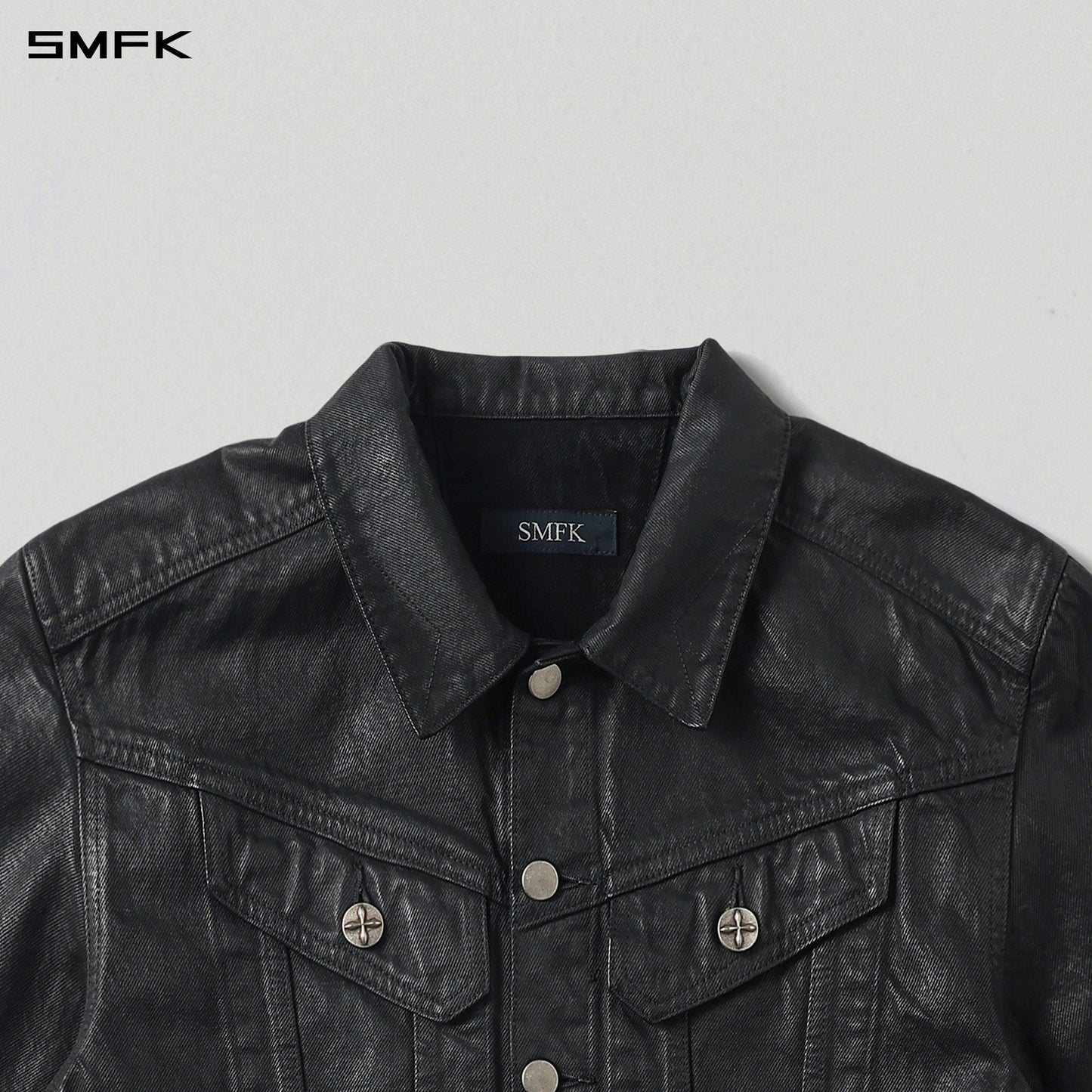 WILD MIRAGE HANDCRAFT LOOSE DENIM JACKET/COTTON+METALLIC COATING/U