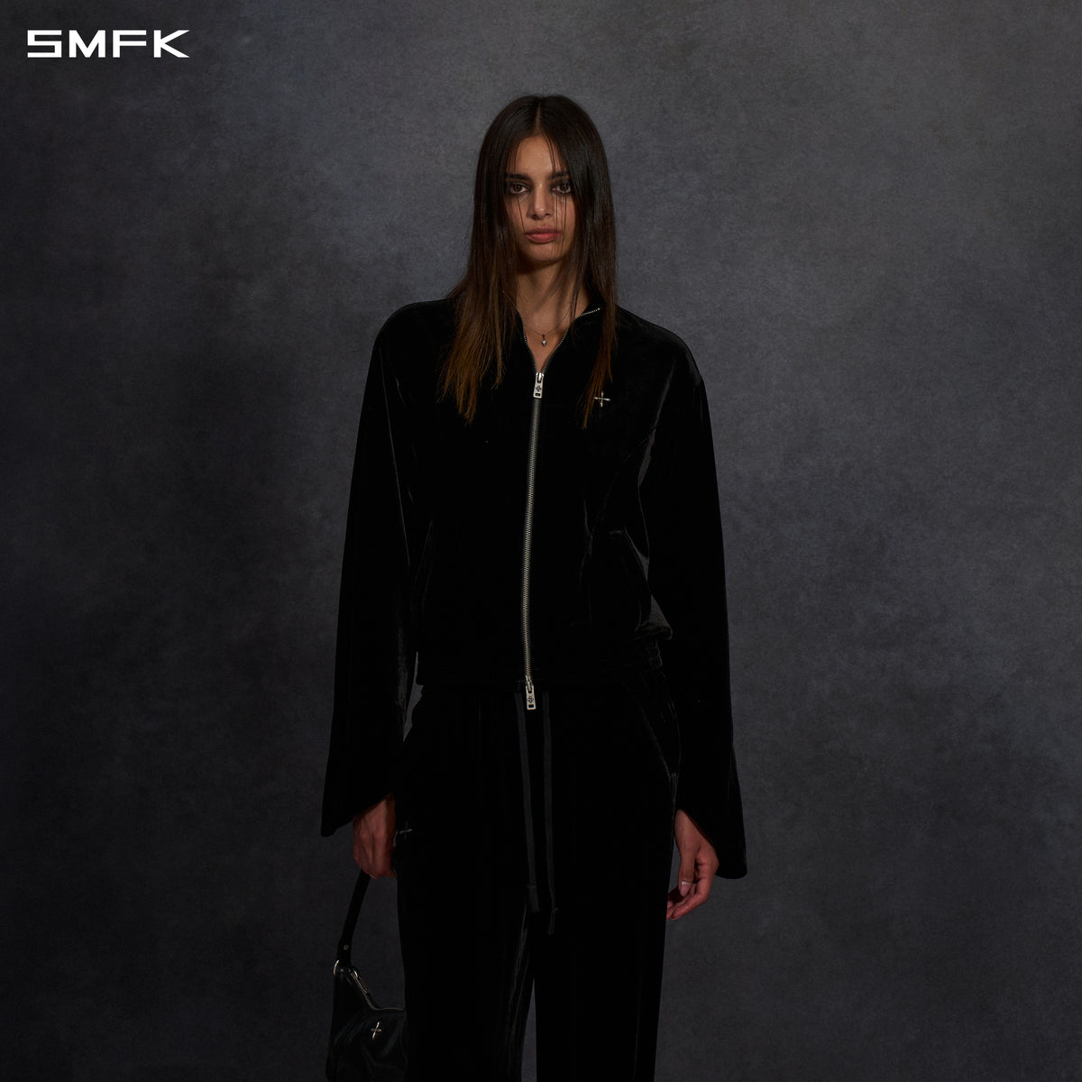 MYTH AEOLUS SYMMETRY VELVET TRAINING JACKET /SILK VELVET/U