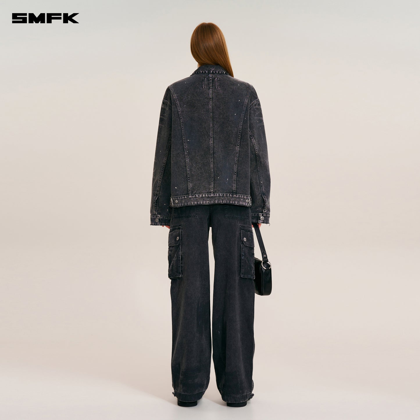 RAGE-WILD ORIGIN HANDCRAFT LOOSE CARGO JACKET/GARMENT DYED/ WILD BLACK