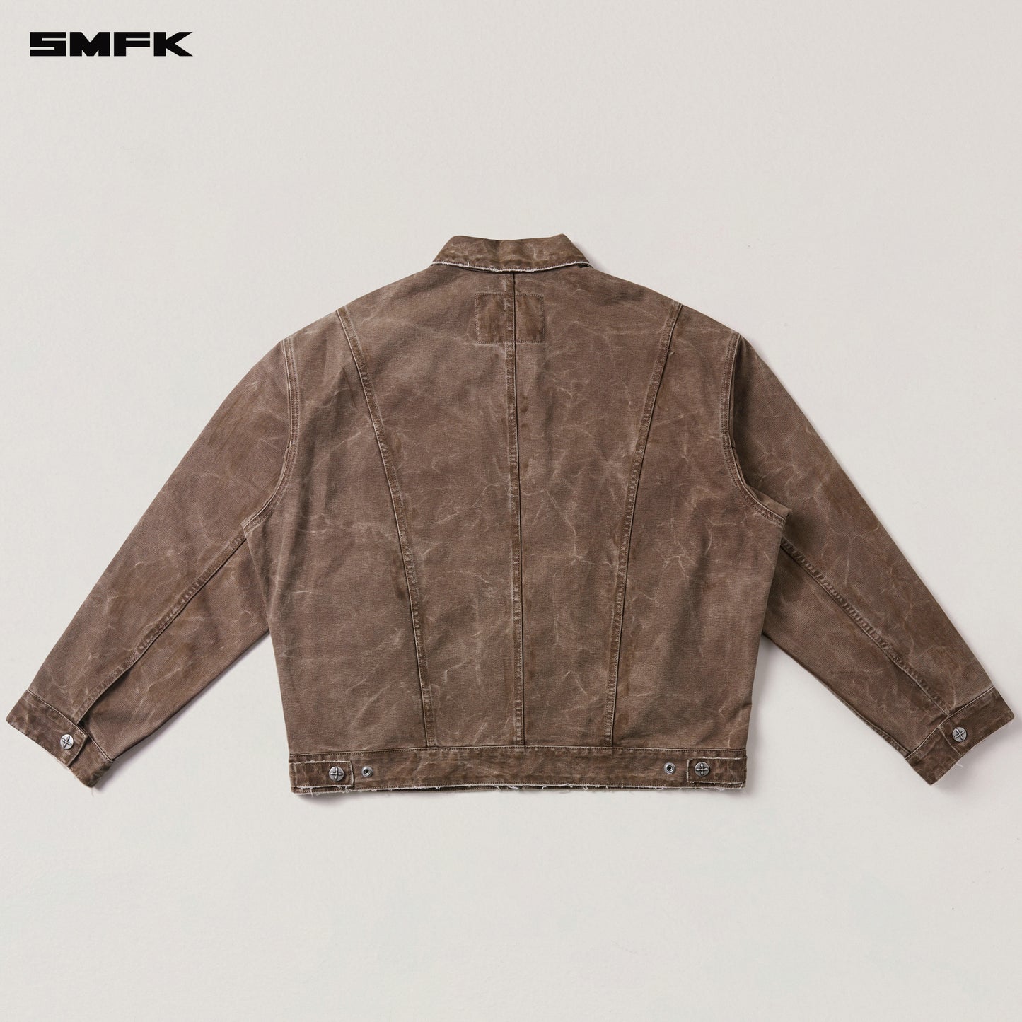 RAGE-WILD ORIGIN HANDCRAFT LOOSE CARGO JACKET/GARMENT DYED/ SHADOW BROWN