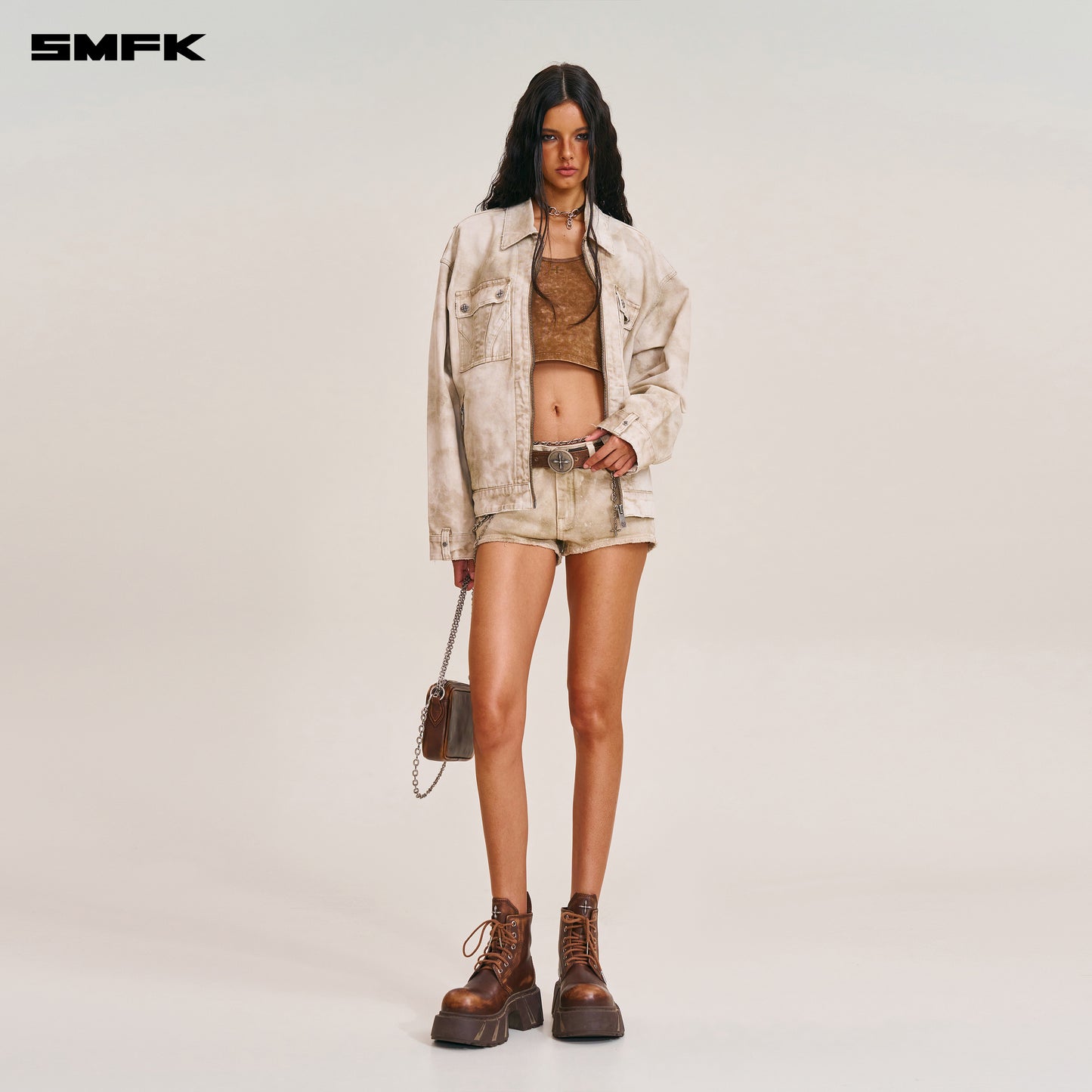 RAGE-WILD ORIGIN HANDCRAFT LOOSE CARGO JACKET/GARMENT DYED/ WILD BROWN