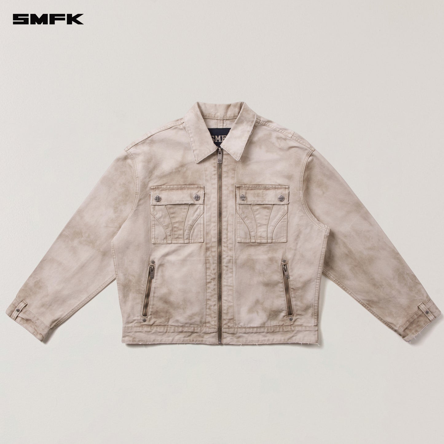 RAGE-WILD ORIGIN HANDCRAFT LOOSE CARGO JACKET/GARMENT DYED/ WILD BROWN