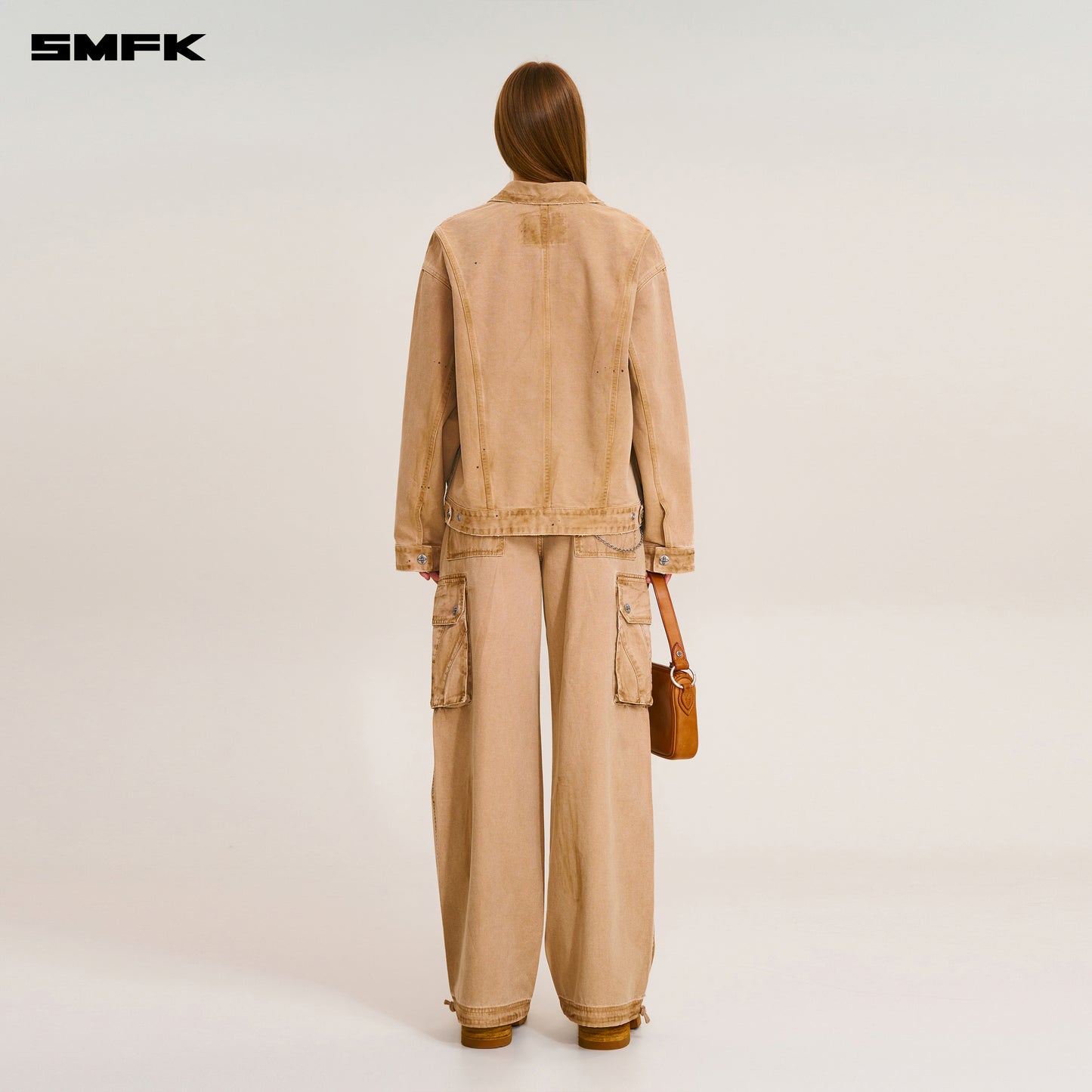 RAGE-WILD ORIGIN HANDCRAFT LOOSE CARGO JACKET/GARMENT DYED/ SAND
