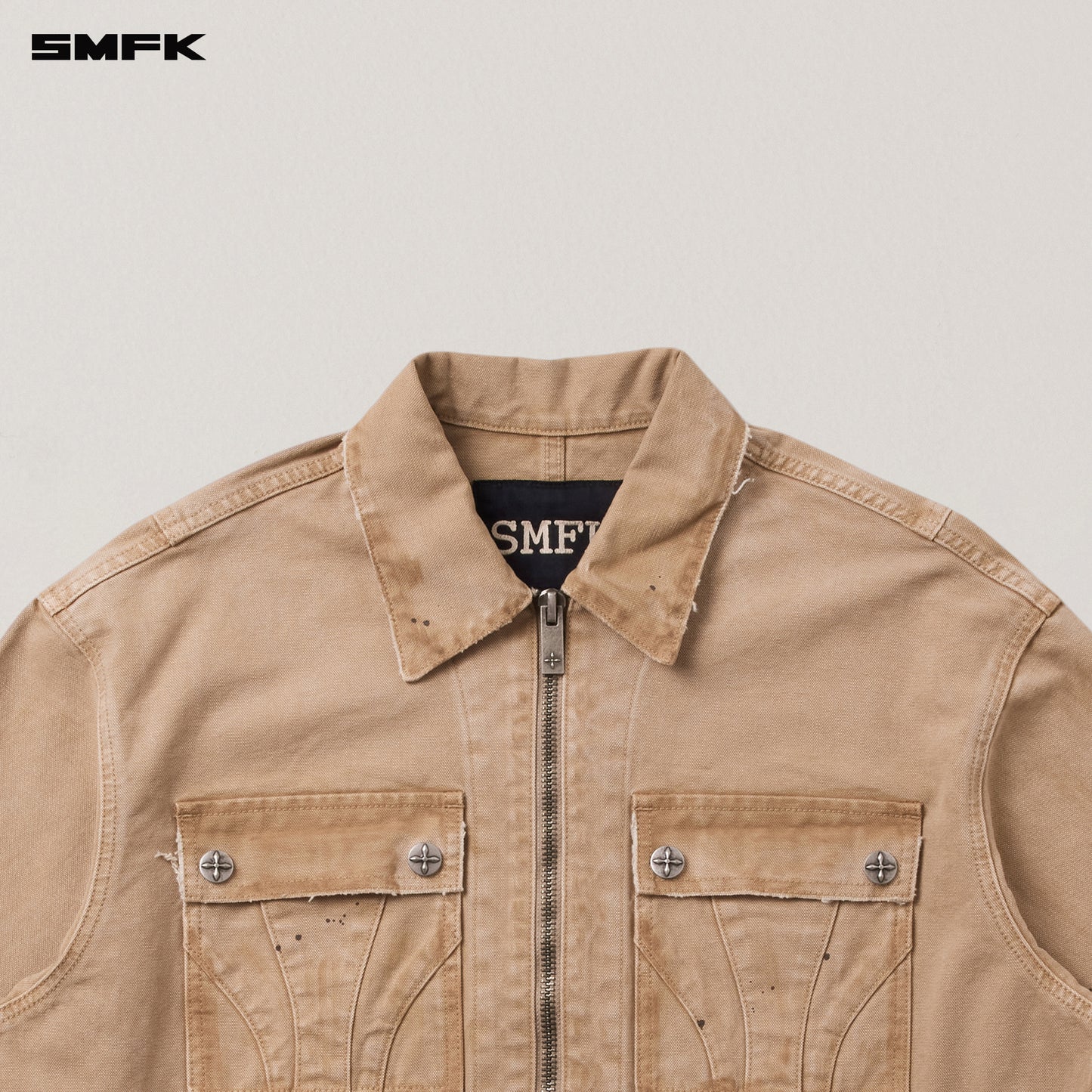 RAGE-WILD ORIGIN HANDCRAFT LOOSE CARGO JACKET/GARMENT DYED/ SAND