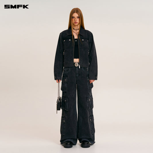 RAGE-WILD ORIGIN HANDCRAFT ENGINEER JACKET/GARMENT DYED/ WILD BLACK