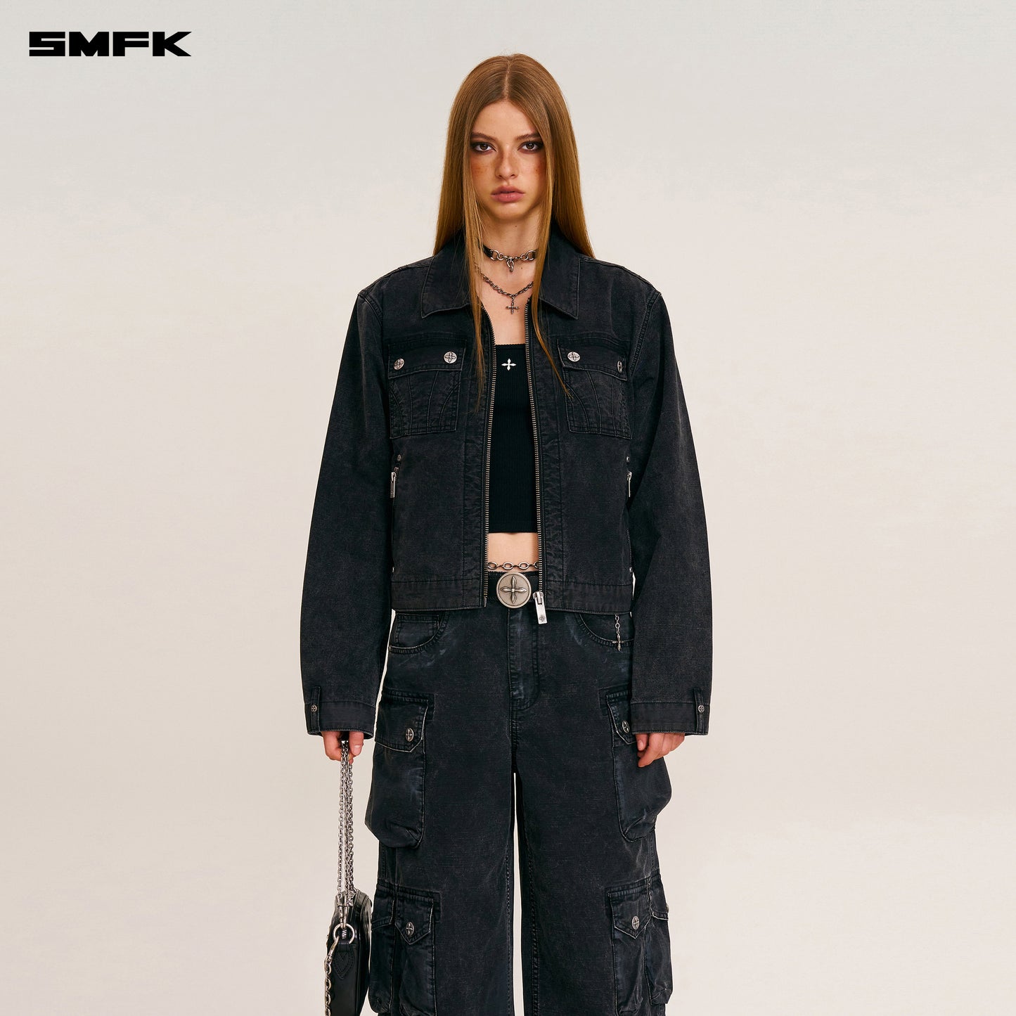RAGE-WILD ORIGIN HANDCRAFT ENGINEER JACKET/GARMENT DYED/ WILD BLACK