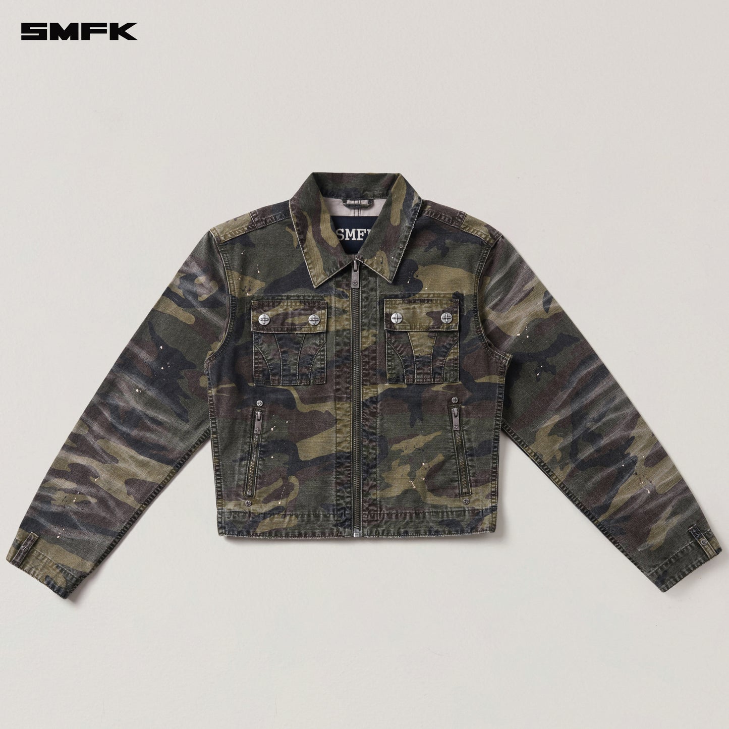 RAGE-WILD ORIGIN HANDCRAFT ENGINEER JACKET/GARMENT DYED/ ARMY GREEN CAMOUFLAGE