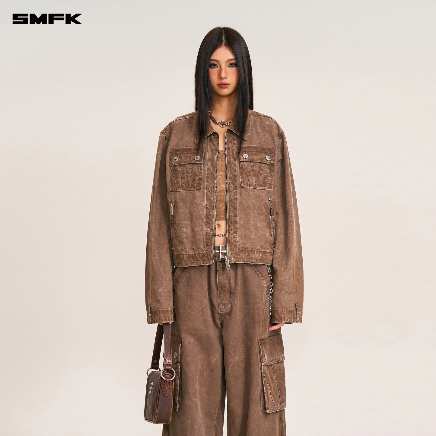 RAGE-WILD ORIGIN HANDCRAFT ENGINEER JACKET/GARMENT DYED/ SHADOW BROWN