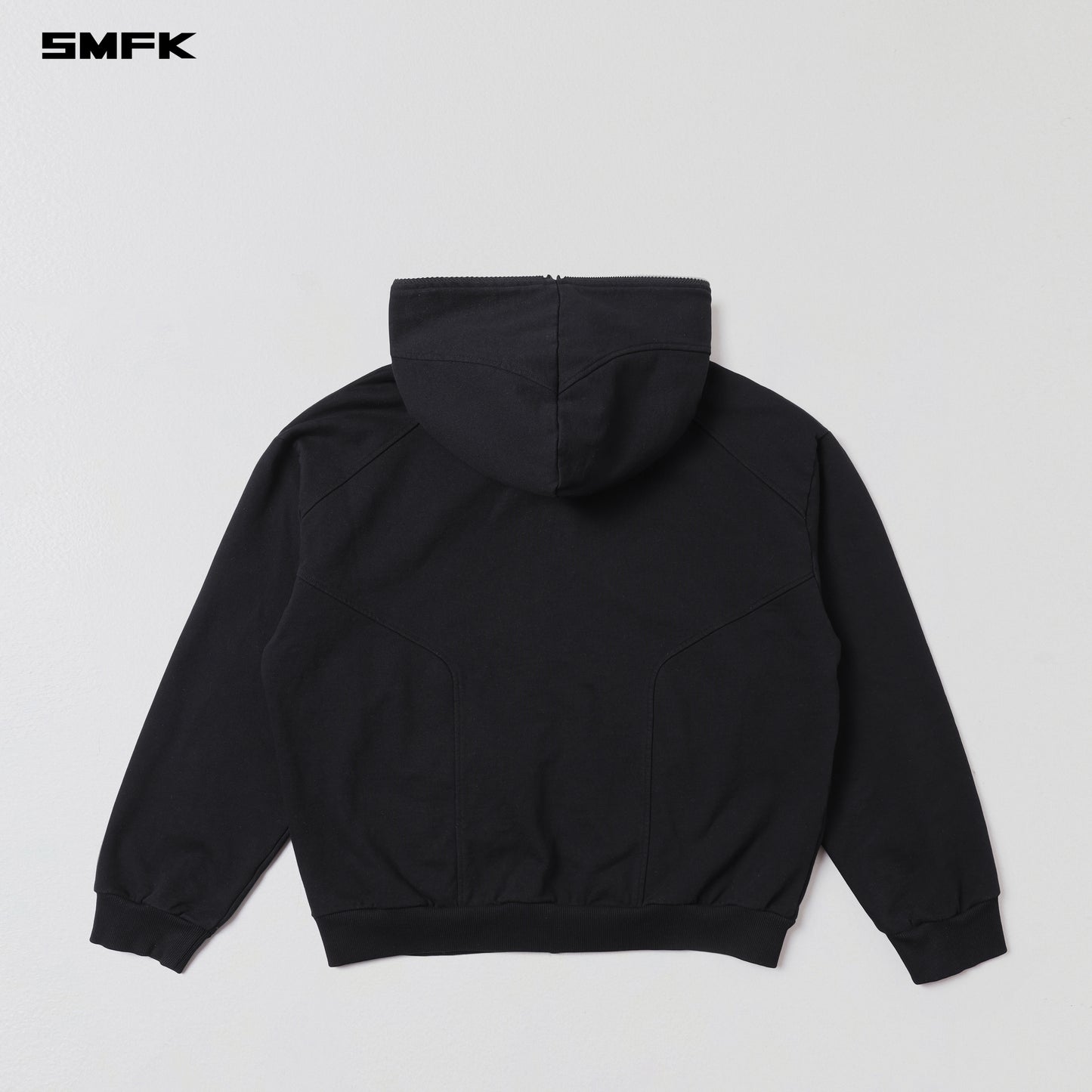 PERMANENT MUSE LOOSE ZIP HOODIE/COTTON+WOOL - WILD BLACK