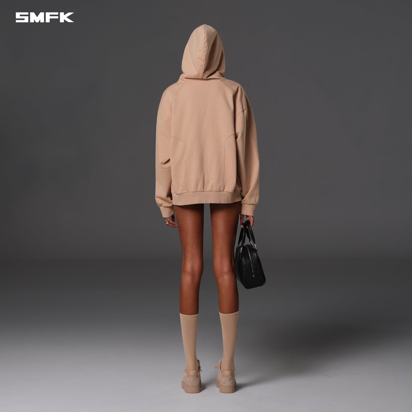 PERMANENT MUSE LOOSE ZIP HOODIE/COTTON+WOOL- FRESH SKIN
