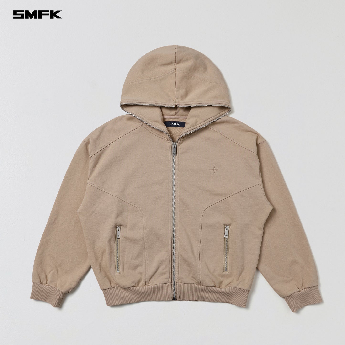 PERMANENT MUSE LOOSE ZIP HOODIE/COTTON+WOOL- FRESH SKIN