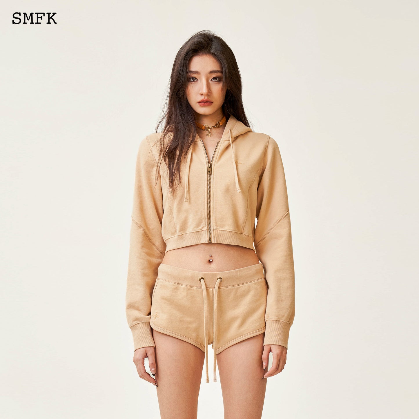 Compass Rush Compass Short Fit Hoodie Sand