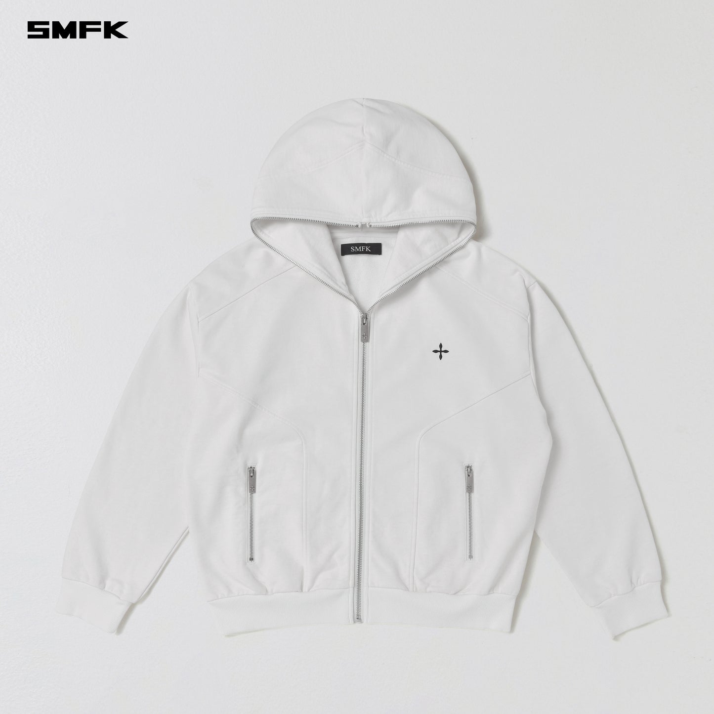 PERMANENT MUSE LOOSE ZIP HOODIE/COTTON+WOOL - CLOUD WHITE