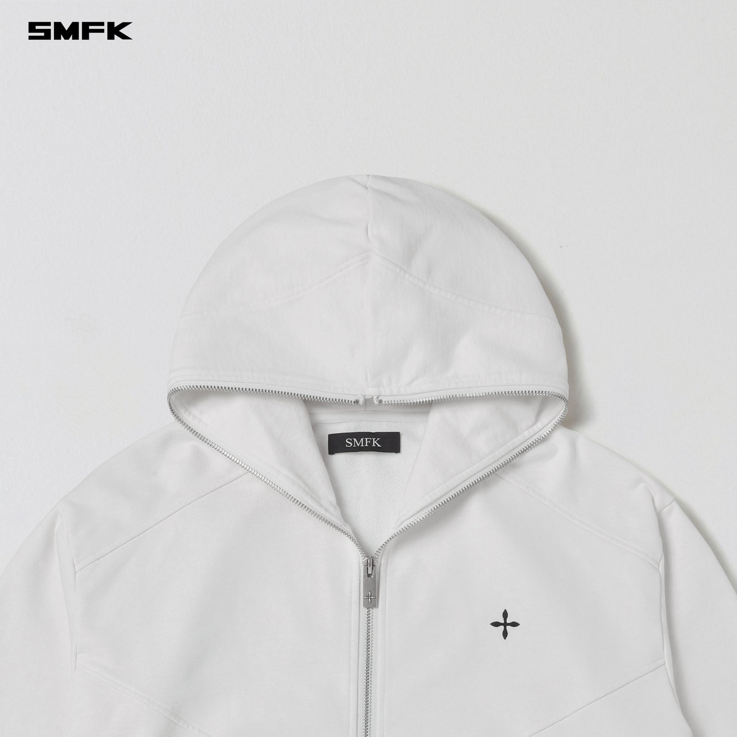 PERMANENT MUSE LOOSE ZIP HOODIE/COTTON+WOOL - CLOUD WHITE