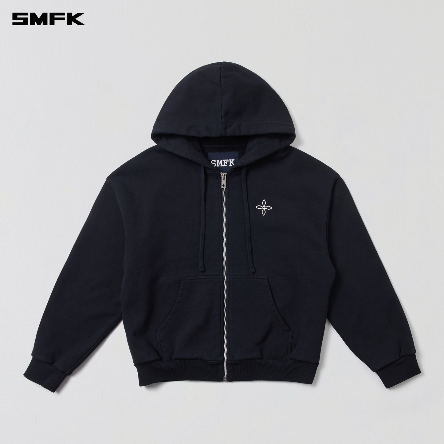 COMPASS MODE LOOSE ZIP HOODIE/ WILD BLACK