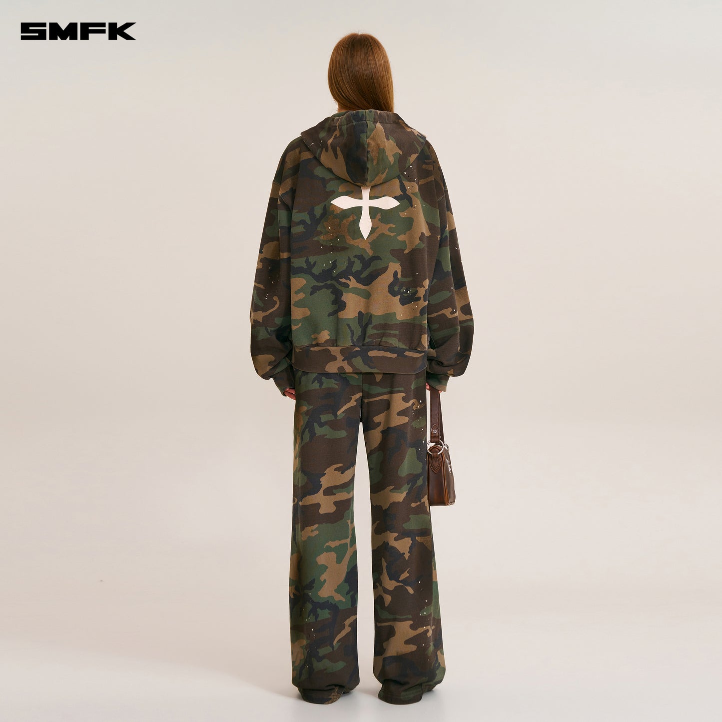 COMPASS MODE CAMO LOOSE ZIP HOODIE/ ARMY GREEN CAMOUFLAGE