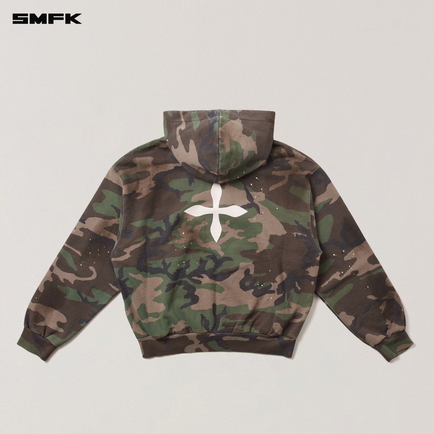 COMPASS MODE CAMO LOOSE ZIP HOODIE/ ARMY GREEN CAMOUFLAGE