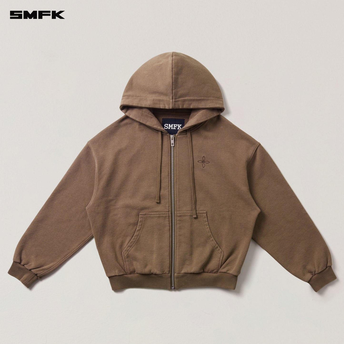 COMPASS MODE LOOSE ZIP HOODIE/ WILD HORSE BROWN