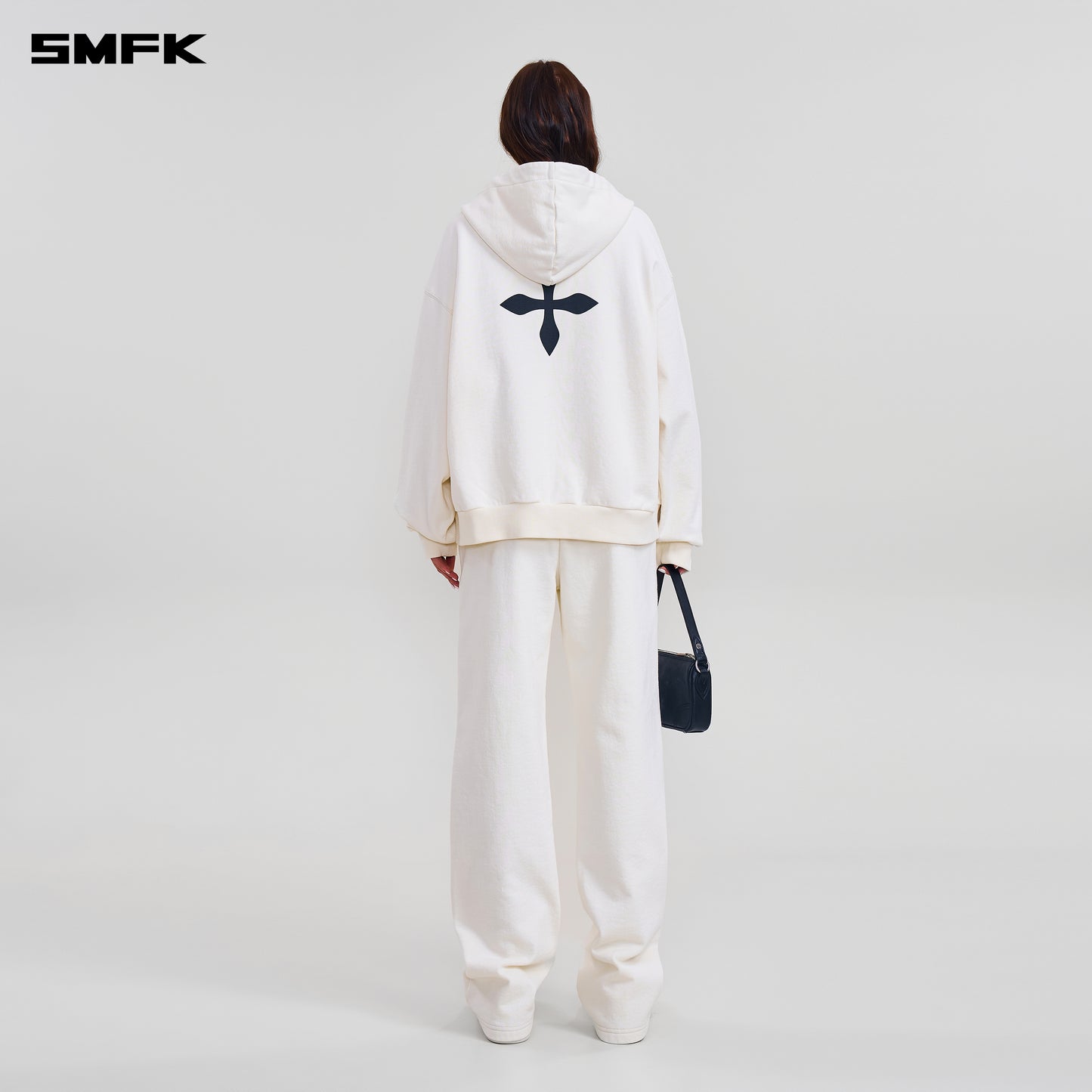COMPASS MODE LOOSE ZIP HOODIE/ SNOW MOUNTAIN WHITE