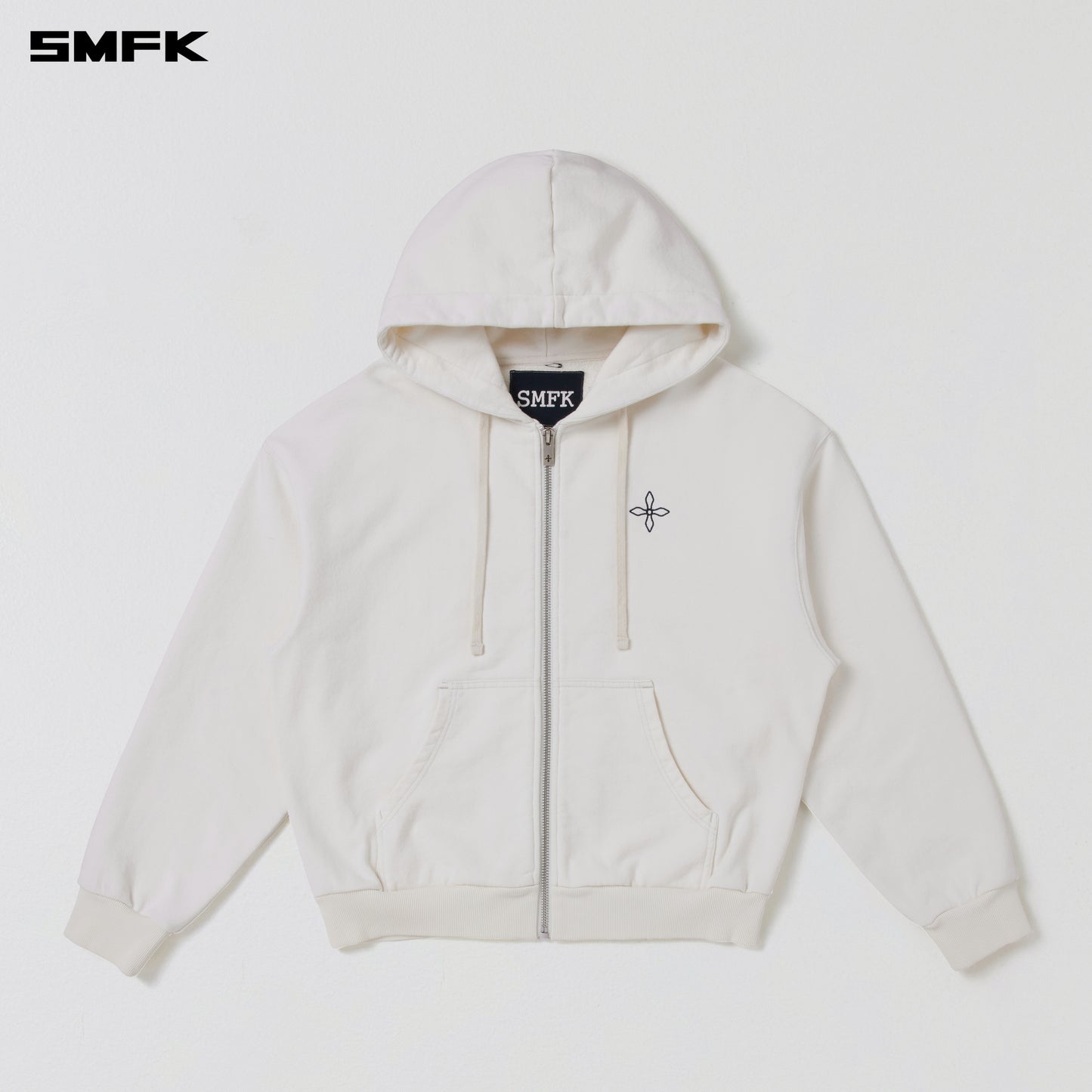 COMPASS MODE LOOSE ZIP HOODIE/ SNOW MOUNTAIN WHITE
