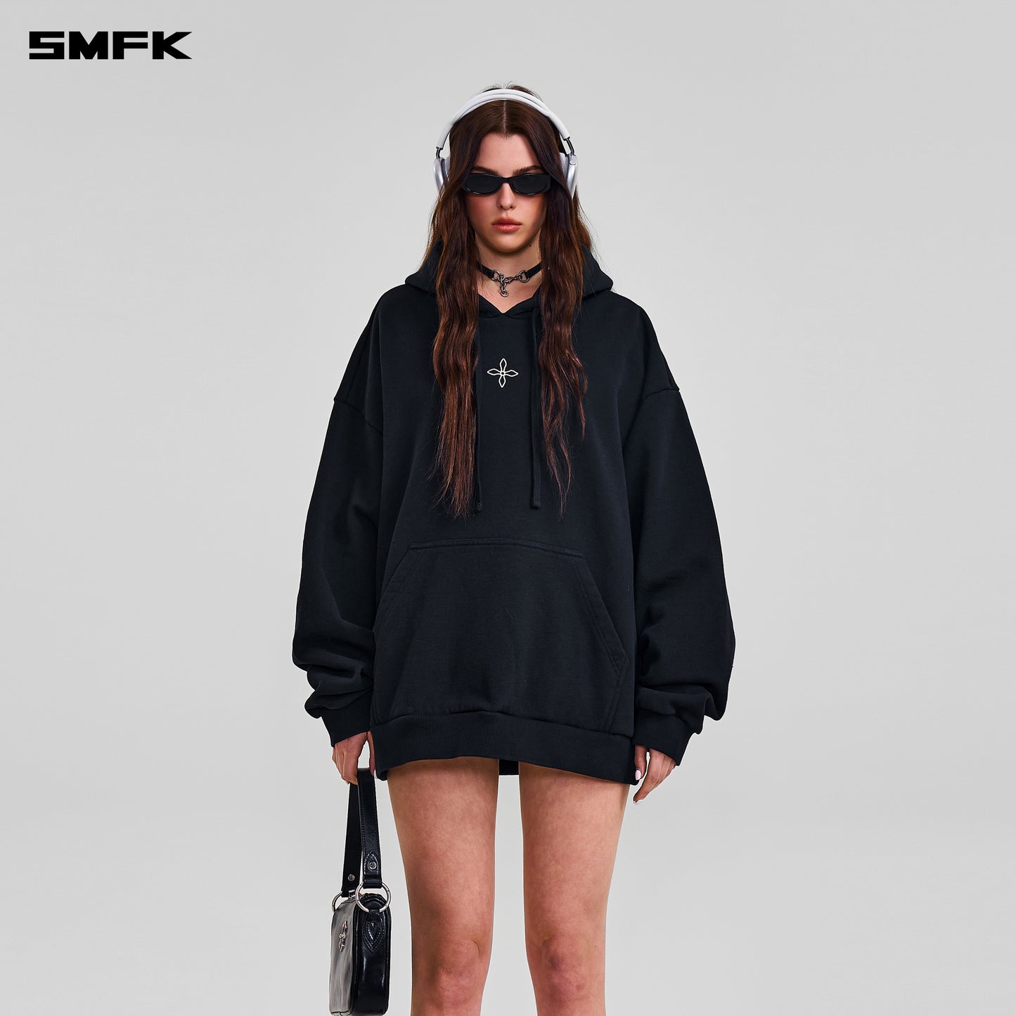 COMPASS MODE LOOSE HOODIE/ WILD BLACK