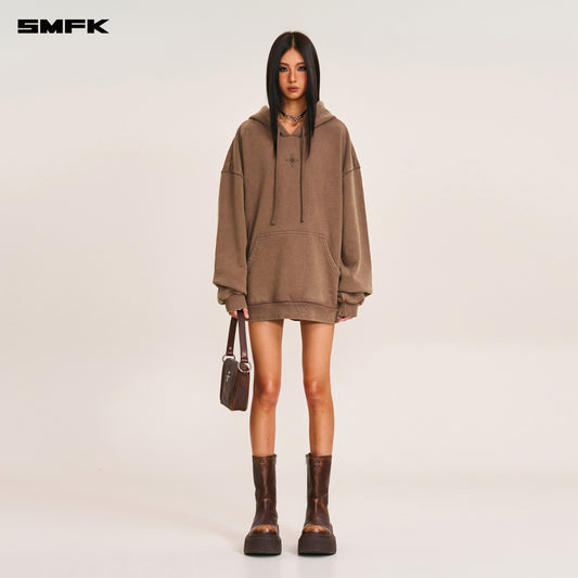 COMPASS MODE LOOSE HOODIE/ WILD HORSE BROWN