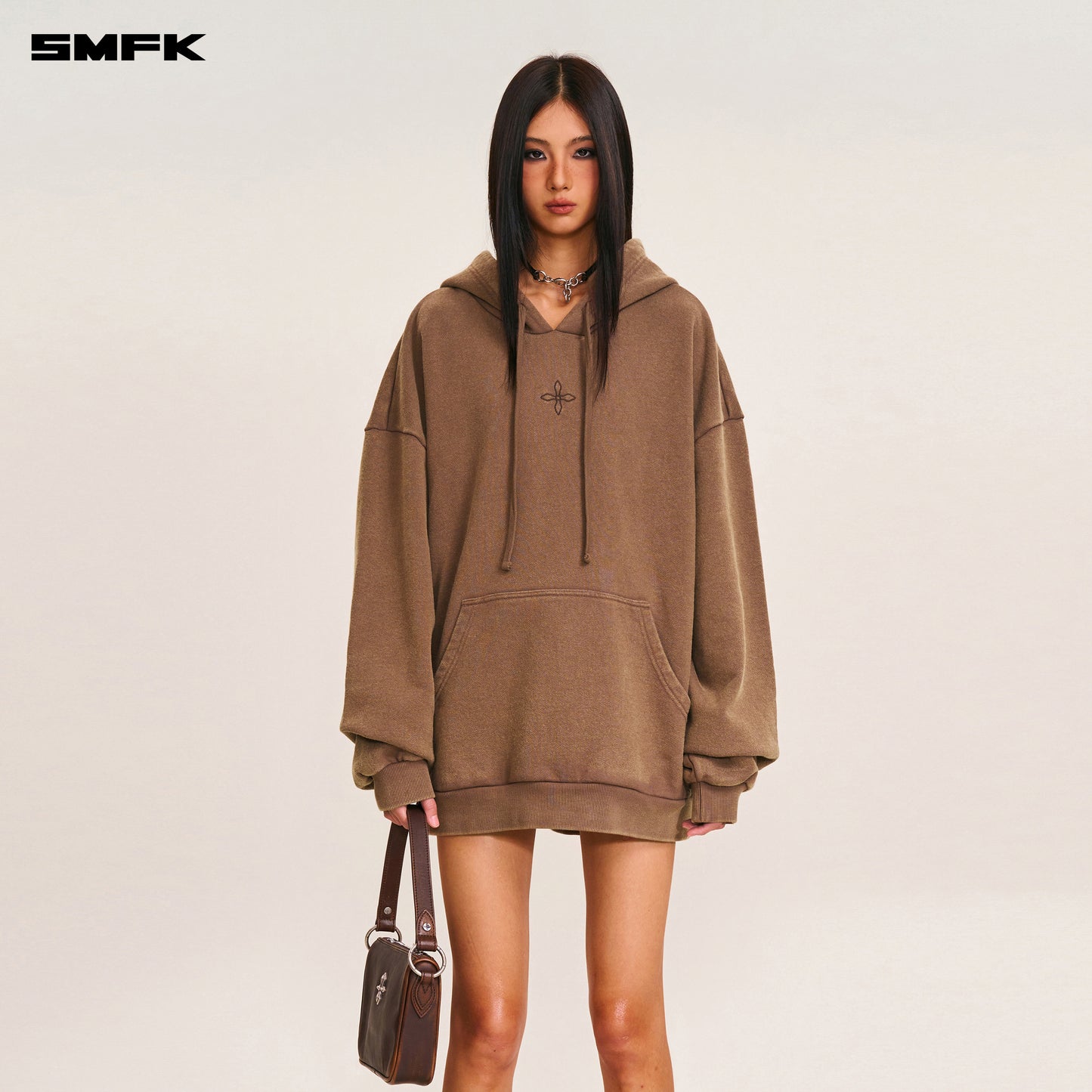 COMPASS MODE LOOSE HOODIE/ WILD HORSE BROWN