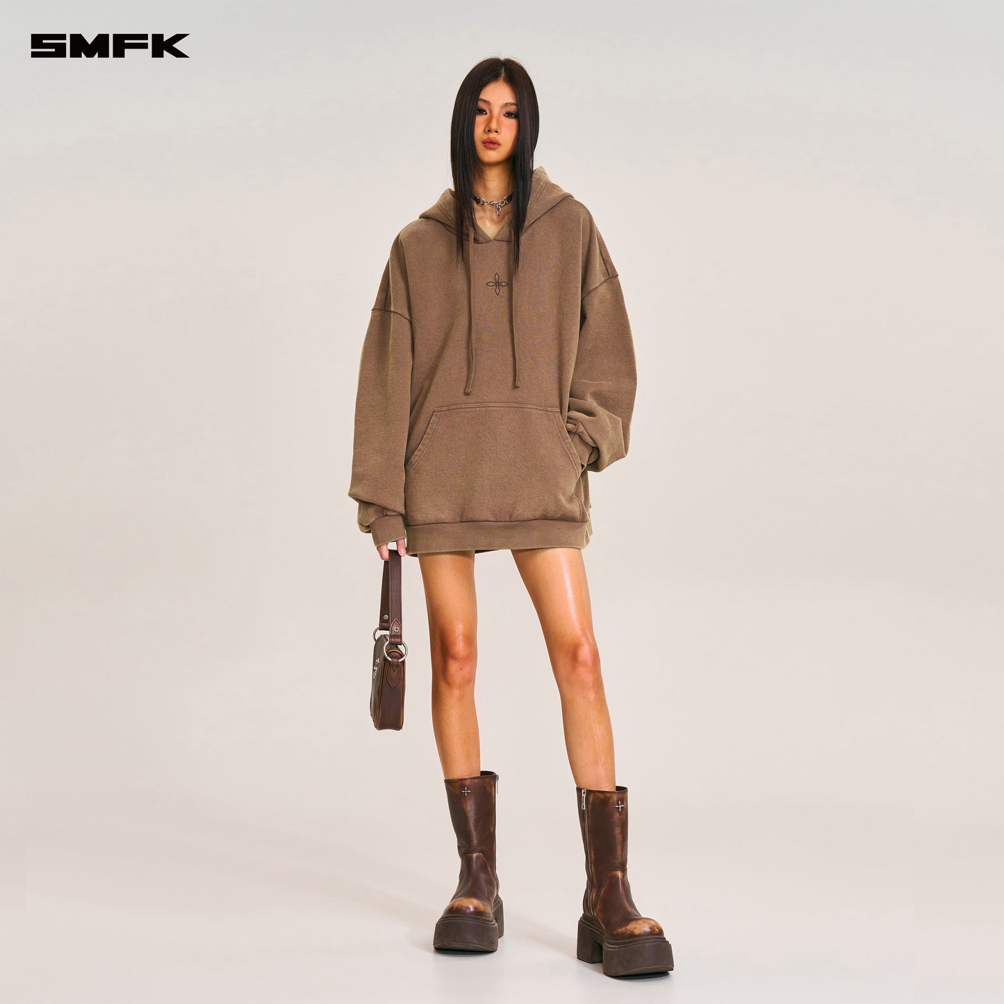 COMPASS MODE LOOSE HOODIE/ WILD HORSE BROWN