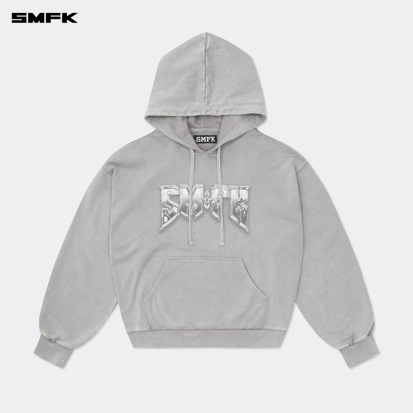 Compass Metallic Rock Wide Hoodie Dusty Gray