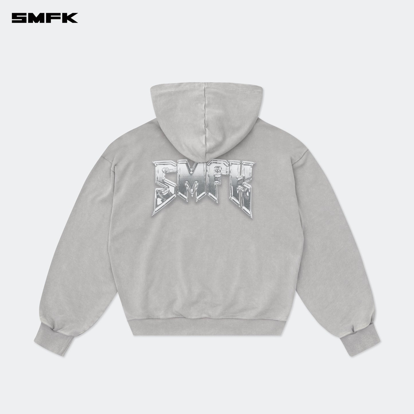 Compass Metallic Rock Wide Hoodie Dusty Gray