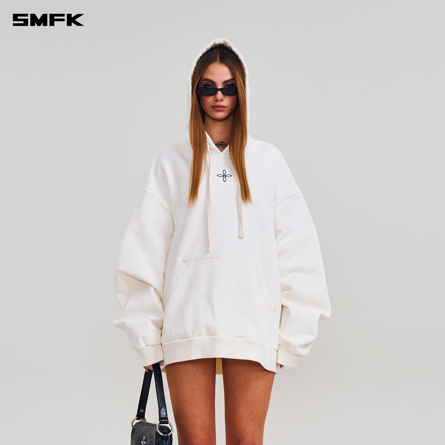 COMPASS MODE LOOSE HOODIE/ SNOW MOUNTAIN WHITE