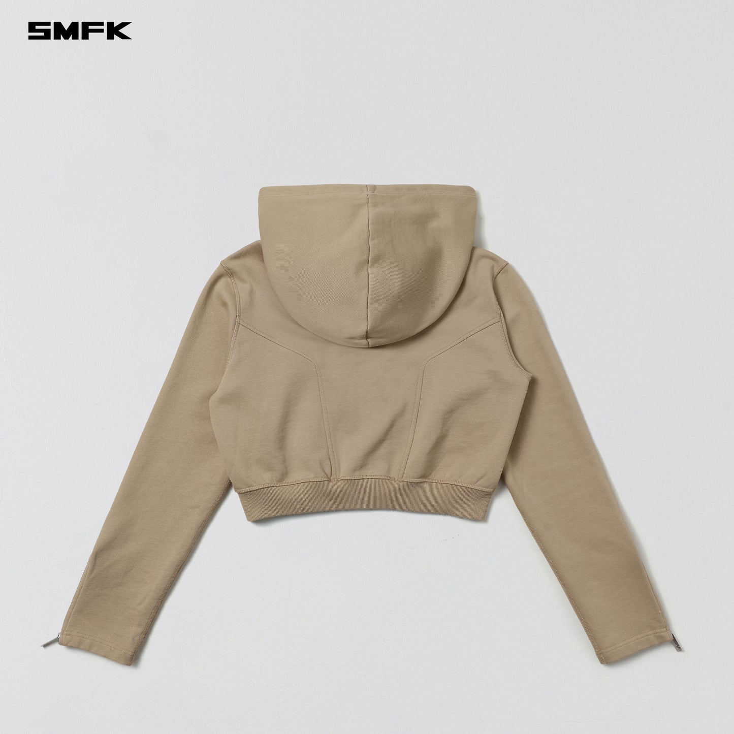 PERMANENT SLIM SHORT HOODIE/COTTON+WOOL - FRESH SKIN