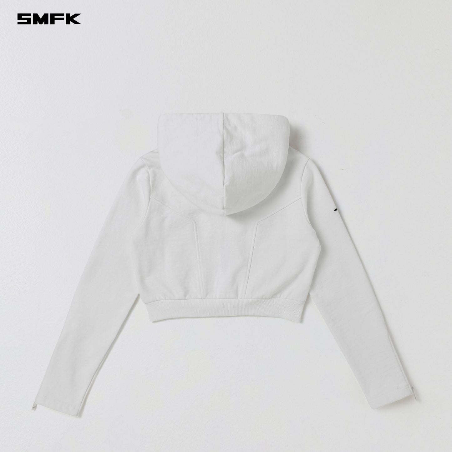 PERMANENT SLIM SHORT HOODIE/COTTON+WOOL - CLOUD WHITE