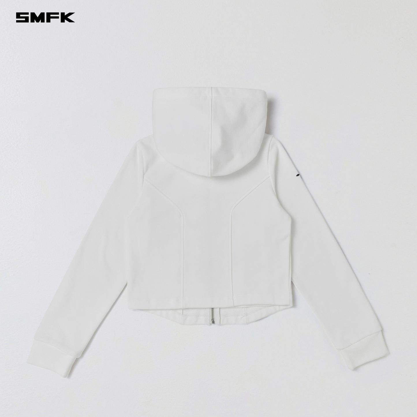 PERMANENT SLIM ZIP HOODIE/COTTON+WOOL+SILK - CLOUD WHITE