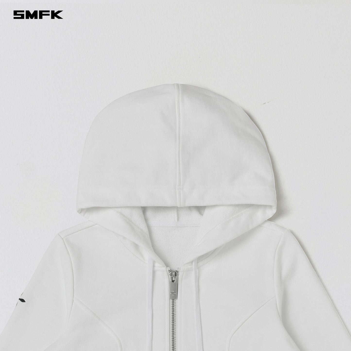 PERMANENT SLIM ZIP HOODIE/COTTON+WOOL+SILK - CLOUD WHITE