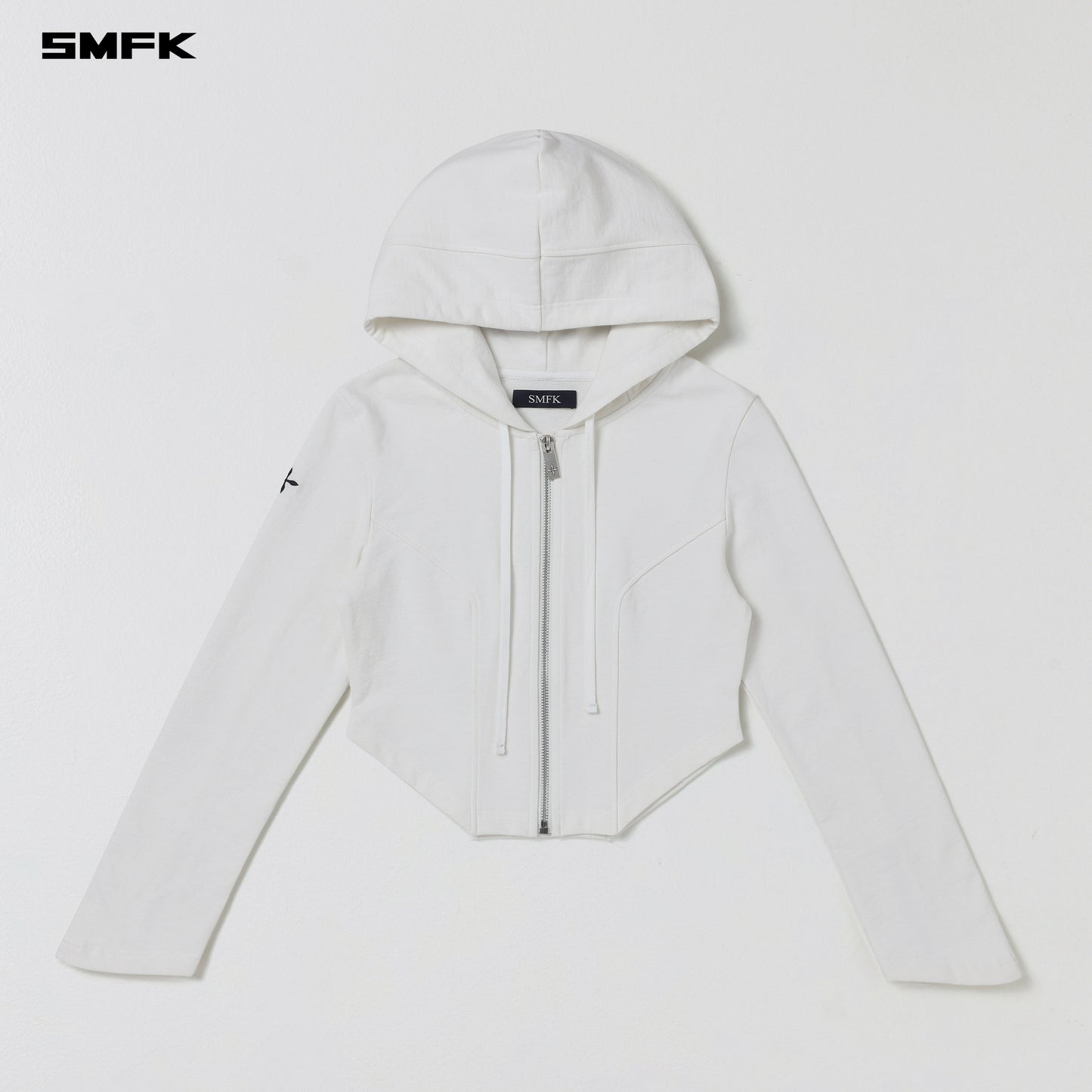 PERMANENT PRISM SLIM HOODIE/COTTON+WOOL +SILK - CLOUD WHITE