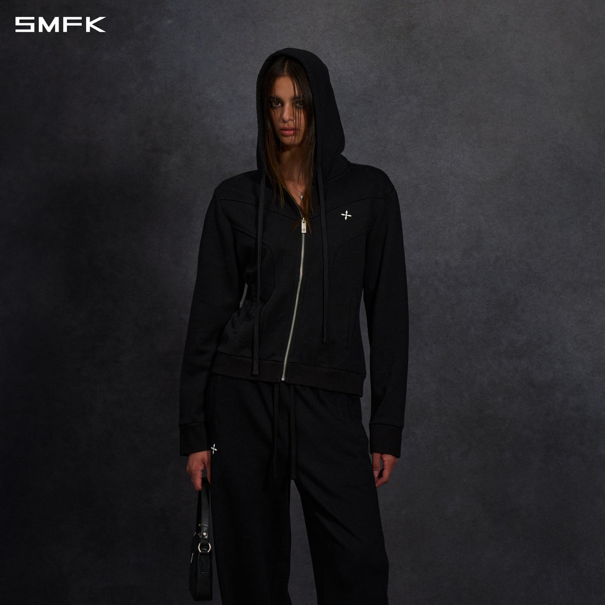 PERMANENT MODE SLIM SPORTS HOODIE/COTTON