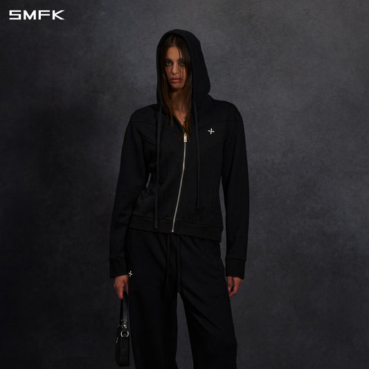 PERMANENT MODE SLIM SPORTS HOODIE/COTTON