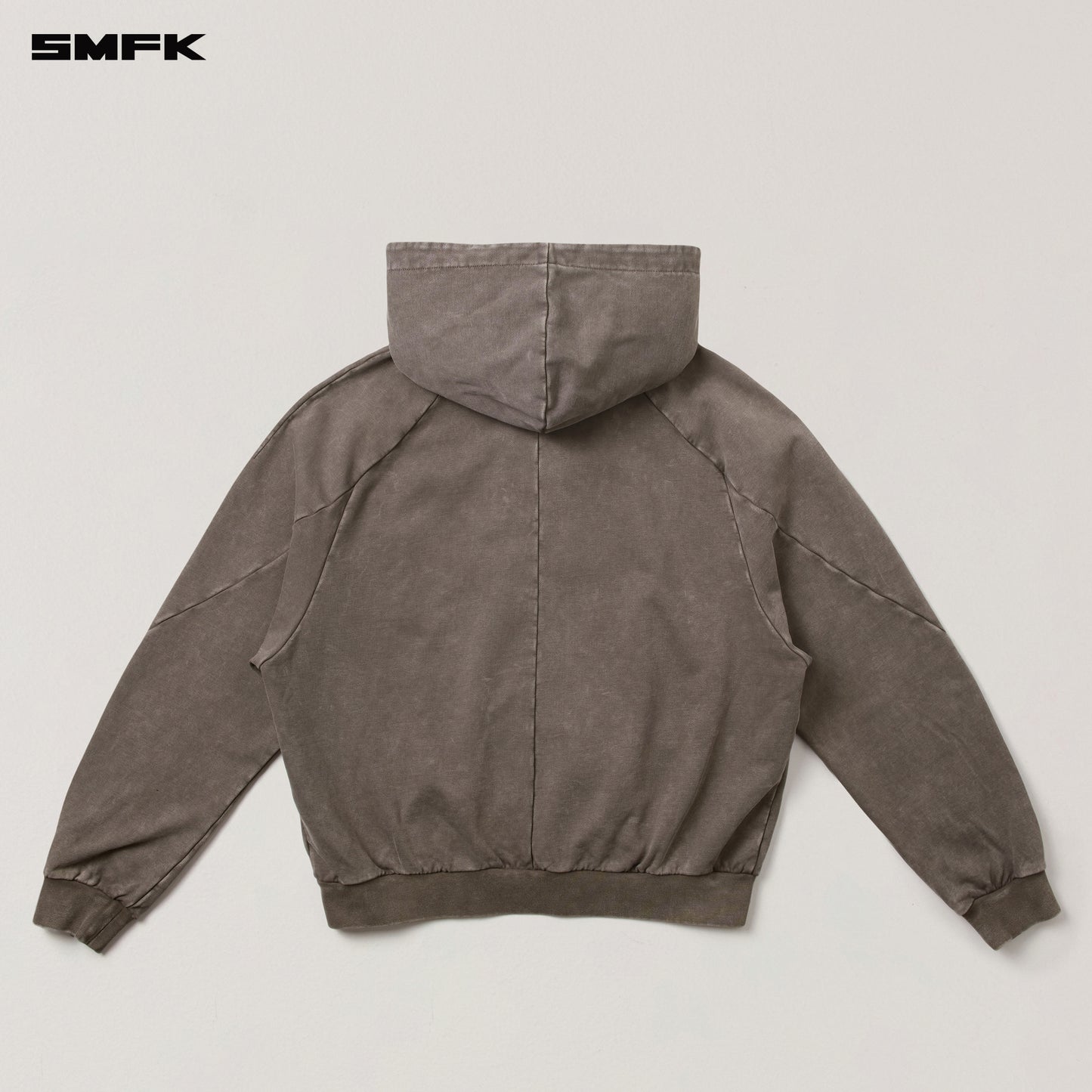 VINTAGE-SAVAGE LOOSE SPORTS ZIP HOODIE/FADE DYE/ WILD BROWN