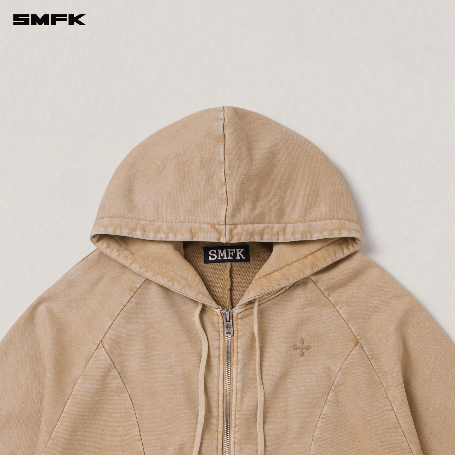 VINTAGE-SAVAGE LOOSE SPORTS ZIP HOODIE/FADE DYE/ FADING DESERT