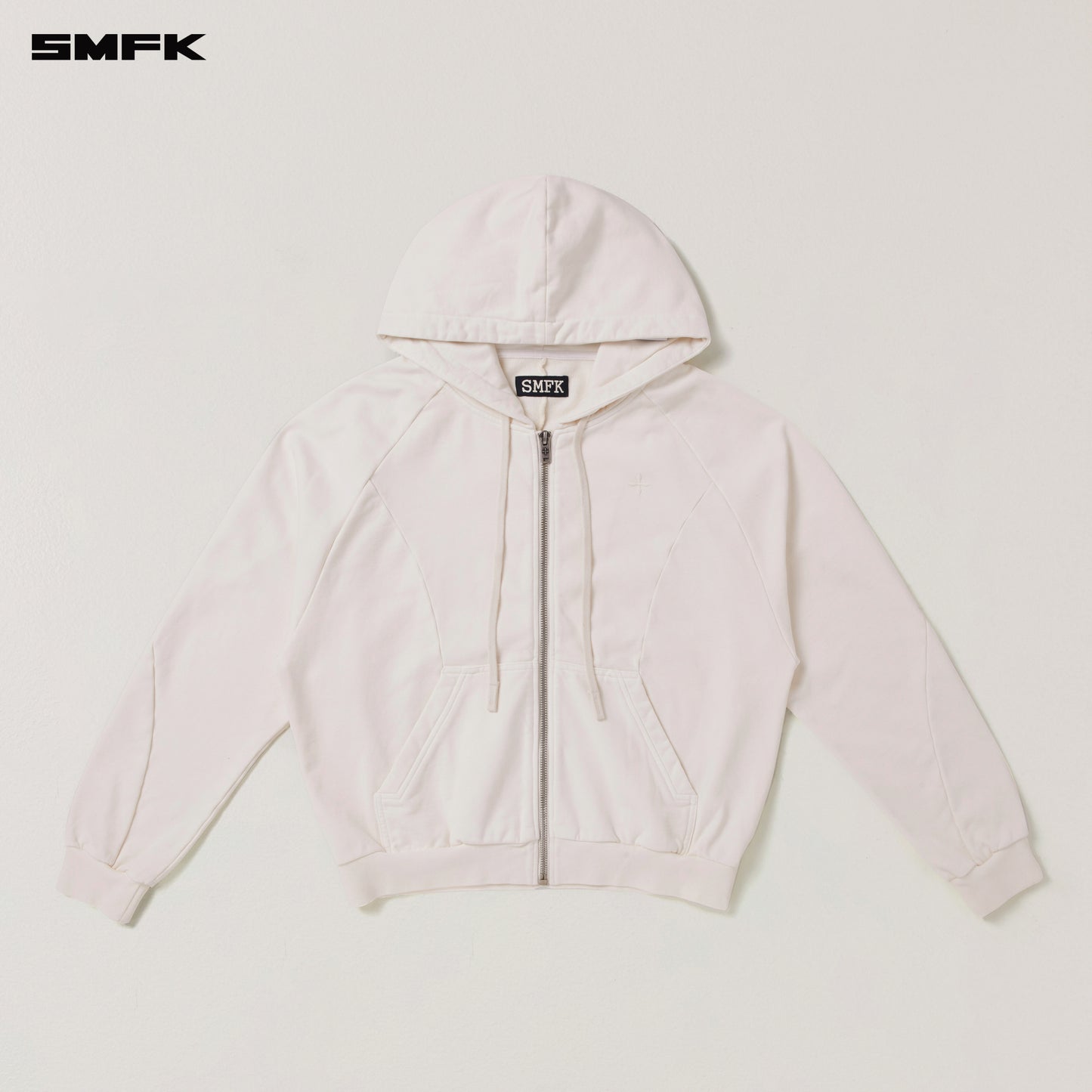 VINTAGE-SAVAGE LOOSE SPORTS ZIP HOODIE/FADE DYE/ SNOW MOUNTAIN WHITE