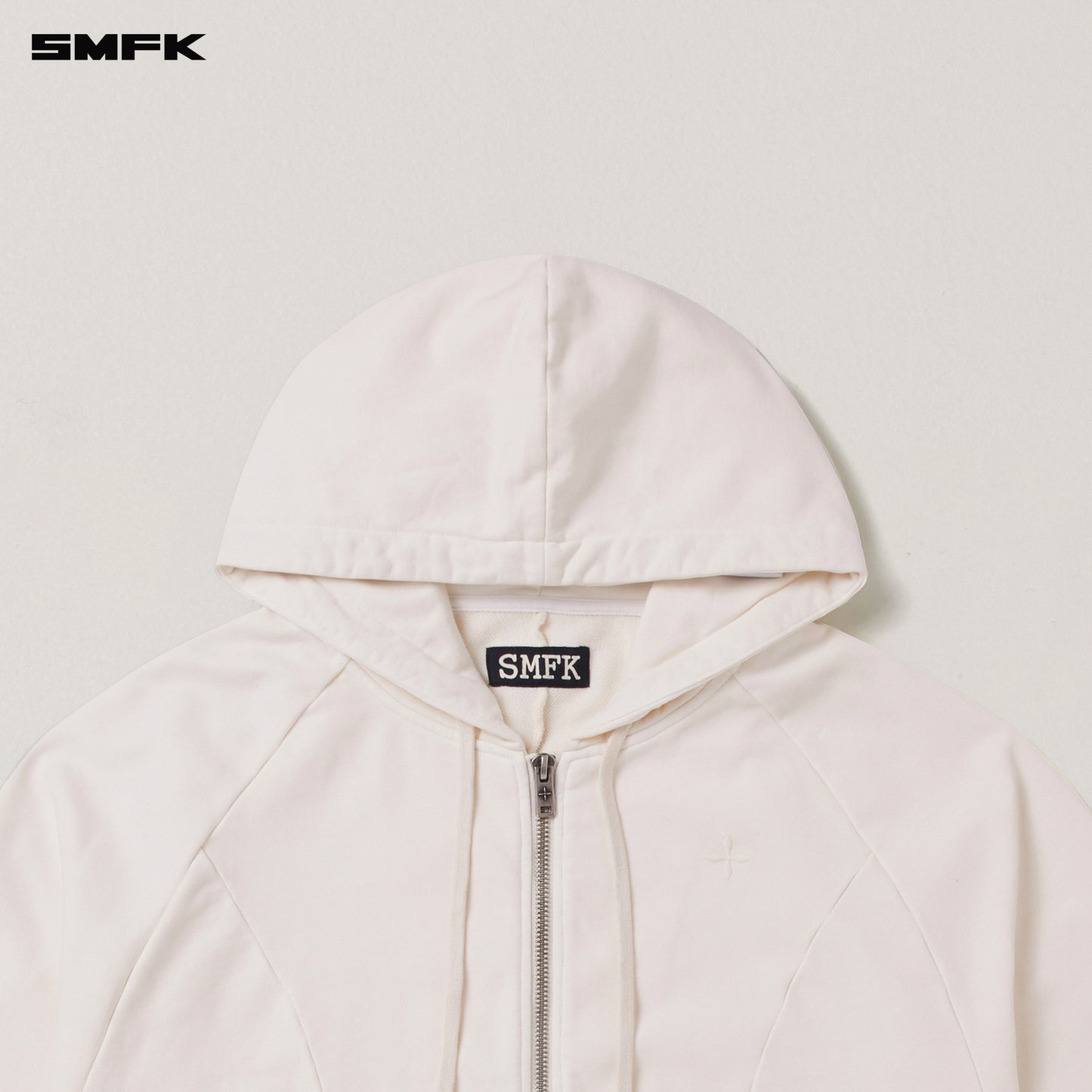 VINTAGE-SAVAGE LOOSE SPORTS ZIP HOODIE/FADE DYE/ SNOW MOUNTAIN WHITE