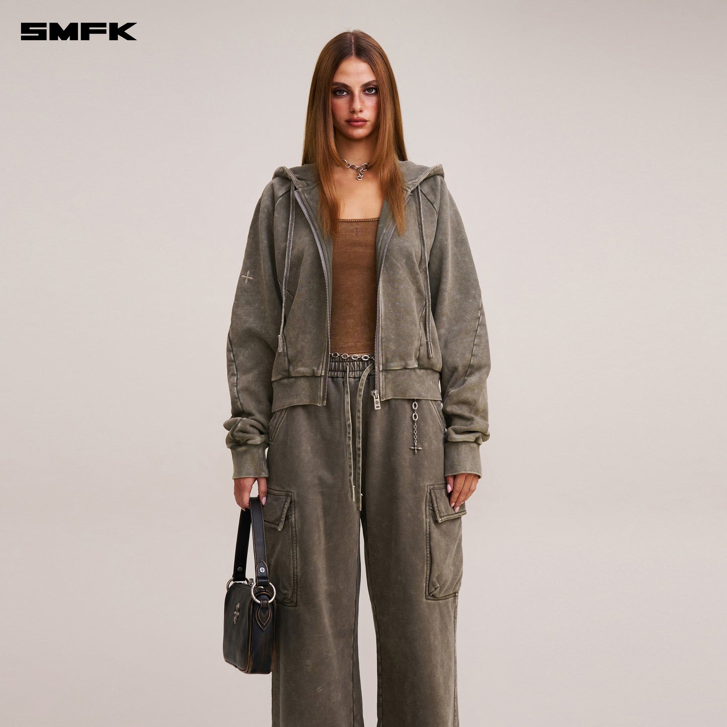 VINTAGE-SAVAGE SPORTS HOODIE/FADE DYE/ VANISH BROWN