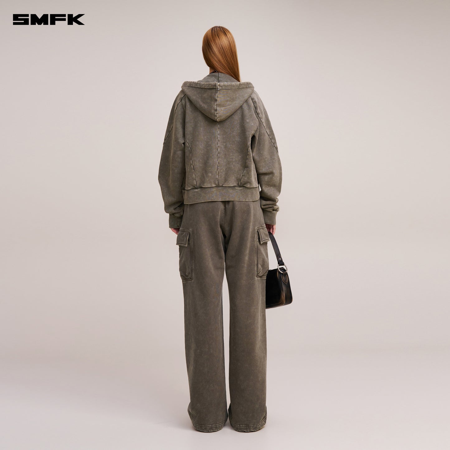 VINTAGE-SAVAGE SPORTS HOODIE/FADE DYE/ VANISH BROWN