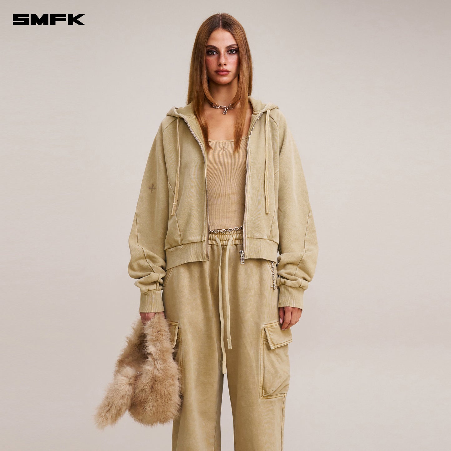 VINTAGE-SAVAGE SPORTS HOODIE/FADE DYE/ VANISH SAND