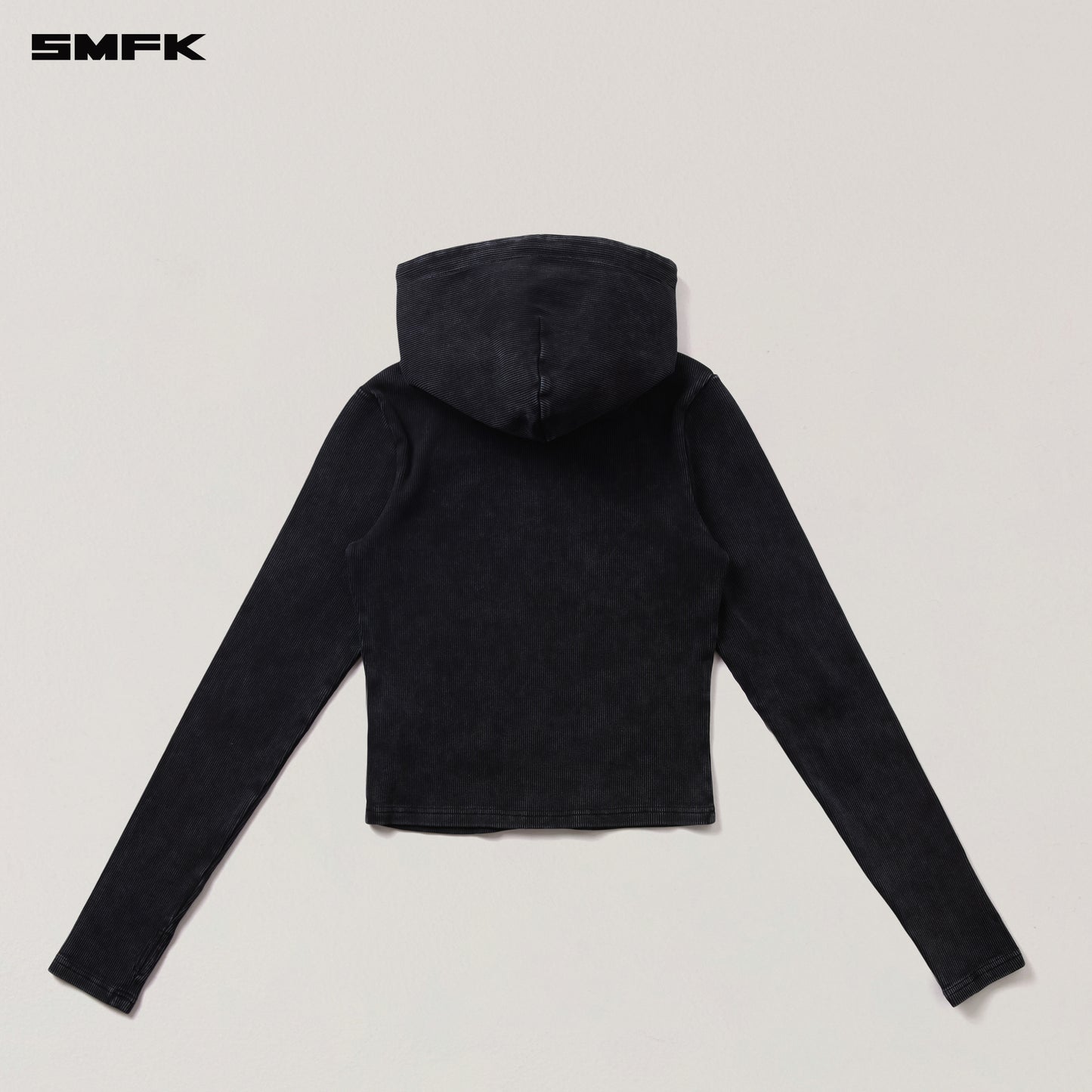 VINTAGE-SAVAGE SLIM SPORTS ZIP HOODIE/FADE DYE/ VANISH BLACK