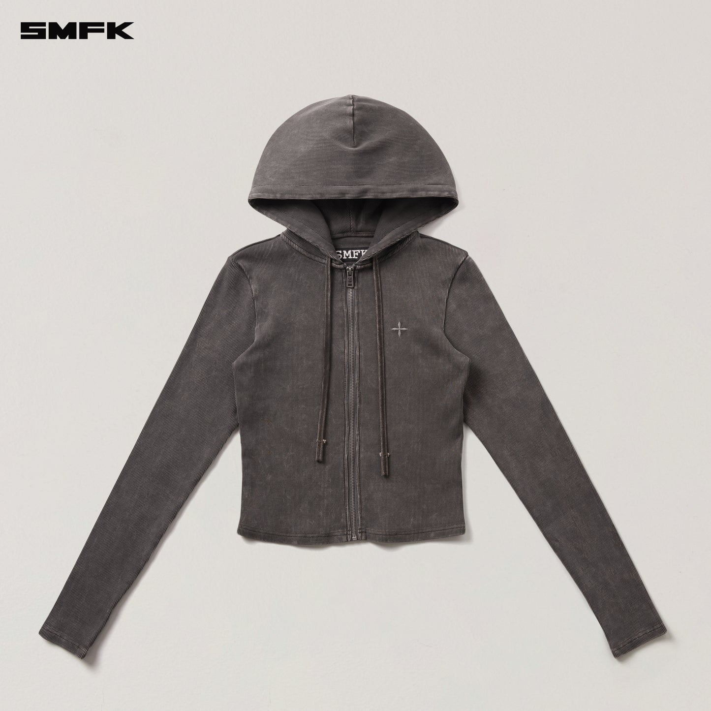 VINTAGE-SAVAGE SLIM SPORTS ZIP HOODIE/FADE DYE/ VANISH BROWN