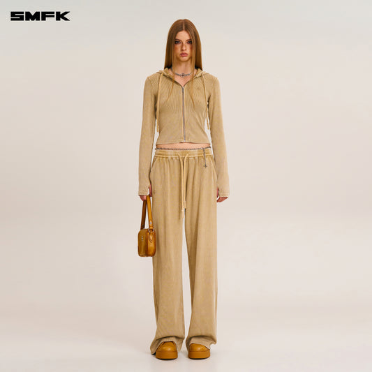 VINTAGE-SAVAGE SLIM SPORTS ZIP HOODIE/FADE DYE/ VANISH SAND