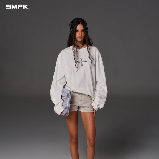 FUTURE REFLECTION PULLOVER/WOOL+COTTON - CLOUD WHITE