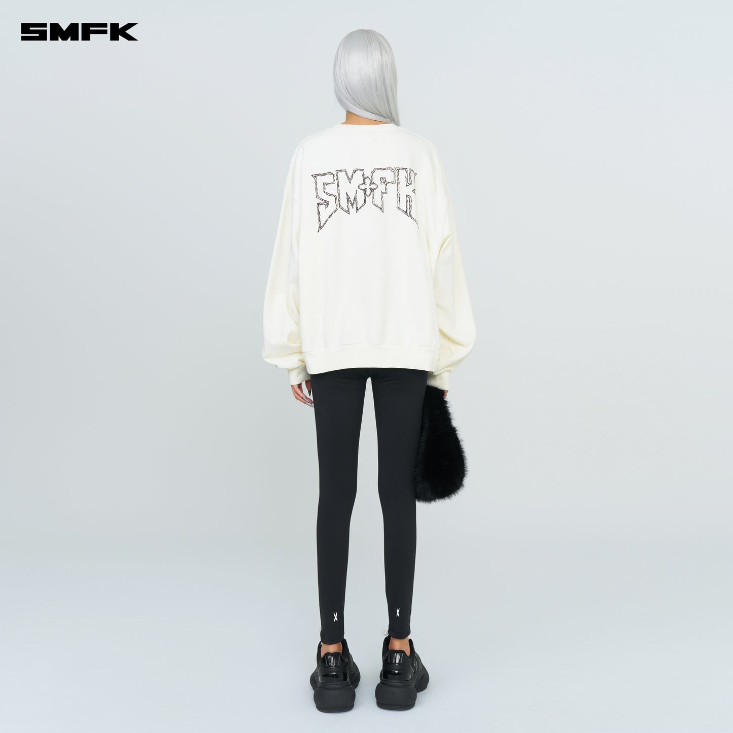 Compass Rockabilly Vintage Sweatshirt Milk White